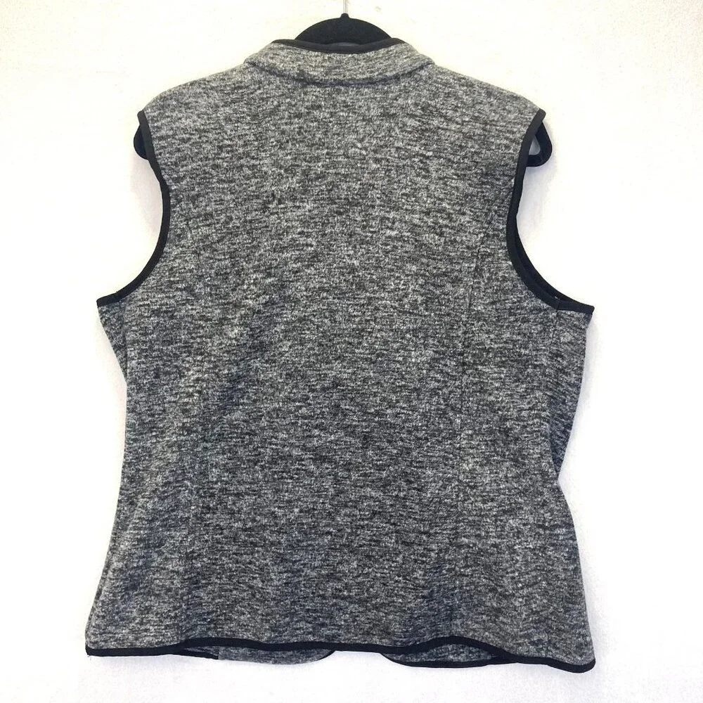 Susan Graver Fleece Zip Up Vest Womens Medium M Gray‎ Sleeveless Soft Cozy Comfy